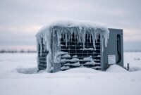 outside air conditioner unit frozen